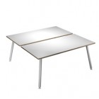 Scrivania Skinny Metal a 2 postazioni contrapp. - 160 x 166 cm - bianco
