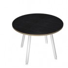 Tavolo riunione tondo Skinny Metal - diametro 100 cm - nero venato