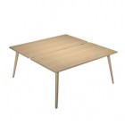 Scrivania Woody a 2 postazioni contrap. - 140 x 166 cm - rovere