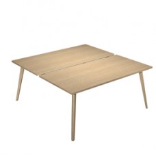 Scrivania Woody a 2 postazioni contrap. - 180 x 166 cm - rovere