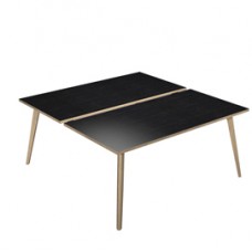 Scrivania Woody a 2 postazioni contrap. - 180 x 166 cm - rovere / nero venato Scrivania Woody a 2 postazioni contrap. - 180 x 166 cm - rovere / nero venato