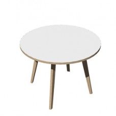 Tavolo riunione tondo Woody - diametro 100 cm - rovere / bianco Tavolo riunione tondo Woody - diametro 100 cm - rovere / bianco