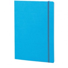 Taccuino EcoQua c/elastico - A5 - 80 pag - carta bianca - blu - Fabriano