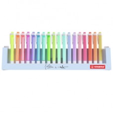 Evidenziatori Swing Cool Pastel - punta a scalpello - tratto 1 - 4 mm - colori assortiti - Stabilo - deskset 18 pezzi
