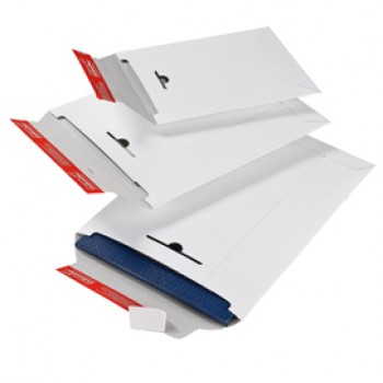 Busta a sacco - in cartone - chiusura autoadesiva - 210 x 265 x 30 mm - bianco - Colompac Busta a sacco - in cartone - chiusura autoadesiva - 210 x 265 x 30 mm - bianco - Colompac