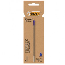 Refill sfera Cristal Re'New - punta 1 mm - blu - Bic - blister 3 pezzi Refill sfera Cristal Re'New - punta 1 mm - blu - Bic - blister 3 pezzi