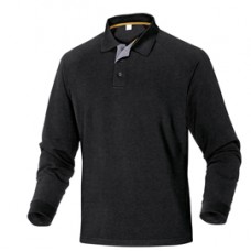 Polo a maniche lunghe Turino - 100% cotone - taglia XL - nero - Deltaplus