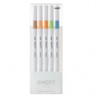 Fineliner Emott - tratto 0.4 mm - colori assortiti nature - Uni Mitsubishi - conf. 5 pezzi