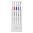 Fineliner Emott - tratto 0.4 mm - colori assortiti floral - Uni Mitsubishi - conf. 5 pezzi