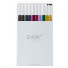 Fineliner Emott - tratto 0.4 mm - colori assortiti calmtone dark - Uni Mitsubishi - conf. 10 pezzi