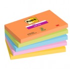 Blocco Post-it Super Sticky - 654-5SS-OAS - 76 x 127 mm - colori Boost - 90 fogli - Post-it - conf. 5 pezzi