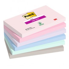 Blocco Post-it Super Sticky - 655-6SS-SOUL - 76 x 127 mm - colori Soulful - 90 fogli - Post-it - conf. 6 pezzi