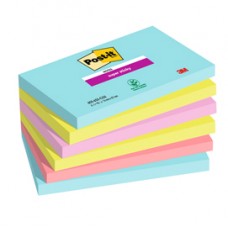 Blocco Post-it Super Sticky - 655-6SS-COS - 76 x 127 mm - colori Cosmic - 90 fogli - Post-it - conf. 6 pezzi