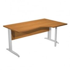 Scrivania Compact Destro - 160 x 60/80/100 cm - piano noce chiaro