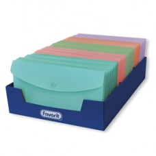 Buste con bottone - PPL - 9,9 x 21 cm - colori assortiti Pastel - Favorit Buste con bottone - PPL - 9,9 x 21 cm - colori assortiti Pastel - Favorit