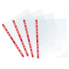 Buste forate Sprint - c/ banda - liscia - 22 x 30 cm - rosso - Favorit - conf. 25 pezzi