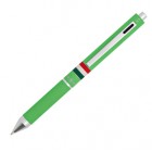 Penna a sfera a scatto multifunzione - fusto verde chiaro gommato Italia - Osama