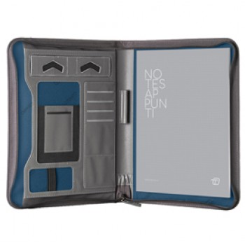 Portablocco con zip Bluegate - 29 x 36 x 4 cm - grigio - In Tempo