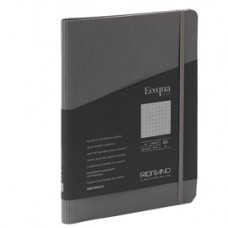Taccuino EcoQua Plus - con elastico - spiralato - A5 - 70 fogli - puntinato - antracite - Fabriano