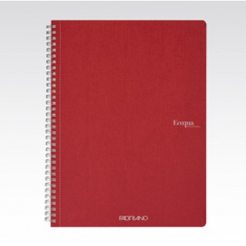 Maxiquaderno Ecoqua original - spiralato - A4 - 90gr - 5mm - 70 fogli - rosso scuro - Fabriano