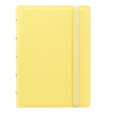 Notebook Pocket - con elastico - copertina similpelle - 144 x 105 mm - 56 pagine - a righe - giallo limone - Filofax