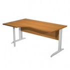 Scrivania Compact Sinistro - 160 x 60/80/100 cm - piano noce chiaro