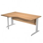 Scrivania Compact Sinistro - 160 x 60/80/100 cm - piano faggio