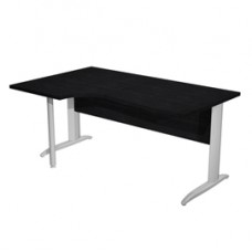Scrivania Compact Sinistro - 160 x 60/80/100 cm - piano nero fianchi cromati