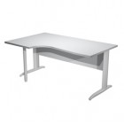 Scrivania Compact Sinistro - 160 x 60/80/100 cm - piano grigio fianchi cromati