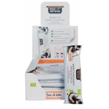 Barretta noce di cocco - ricoperta di cioccolato fondente - 30 gr - Biomerenda