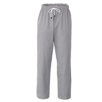 Pantalone cuoco Plutone - unisex - taglia M - bianco/quadretti neri - Giblor's