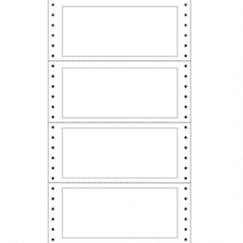 Etichette adesive a modulo continuo TT951 - in carta - corsia singola - permanenti - 140 x 60 mm - 4 et/fg - 100 fogli - bianco - Markin