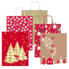 Shopper in carta kraft - con manici - 36 x 46 x 12 cm - fantasia natale - Rex Sadoch Shopper in carta kraft - con manici - 36 x 46 x 12 cm - fantasia natale - Rex Sadoch
