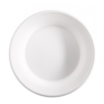 Piatto fondo monouso - rotondo - 680 ml - canna da zucchero - bianco - Signor Bio - conf. 50 pezzi