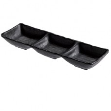 Vassoietto a tre scomparti - 27 x 9 x 3,5 cm - melamina - nero - Leone Vassoietto a tre scomparti - 27 x 9 x 3,5 cm - melamina - nero - Leone