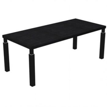 Scrivania direzionale Prestige Quadro - 180 x 90 cm - nero venato/nero