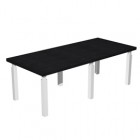 Tavolo riunione Prestige Quadro - 220 x 100 cm - nero venato/bianco