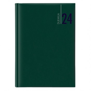 Agenda giornaliera 2027 - copertina in carta imbottita - 14,5 x 20,5 cm - verde