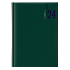 Agenda giornaliera 2024 - copertina in carta imbottita - 17 x 24 cm - verde
