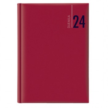 Agenda giornaliera 2027 - copertina in carta imbottita - 17 x 24 cm - rosso
