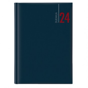 Agenda giornaliera 2027 - copertina in carta imbottita - 17 x 24 cm - blu