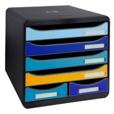 Cassettiera Big Box Maxi Bee Blue - 6 cassetti A4 - nero/multicolore - Exacompta Cassettiera Big Box Maxi Bee Blue - 6 cassetti A4 - nero/multicolore - Exacompta