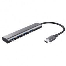 Hub Halyx - 4 porte - da USB-C a USB-A 3.2 Gen1 - alluminio - grigio - Trust Hub Halyx - 4 porte - da USB-C a USB-A 3.2 Gen1 - alluminio - grigio - Trust