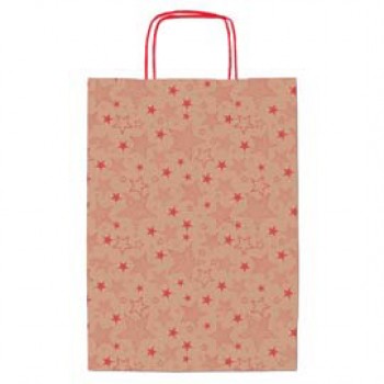Shopper natale - 36 x 12 x 41 cm - carta kraft - fantasia stelline - rosso - Rex Sadoch Shopper natale - 36 x 12 x 41 cm - carta kraft - fantasia stelline - rosso - Rex Sadoch