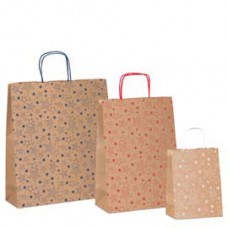 Shopper natale - 16 x 8 x 21 cm - carta kraft - fantasia stelline - colori assortiti - Rex Sadoch Shopper natale - 16 x 8 x 21 cm - carta kraft - fantasia stelline - colori assortiti - Rex Sadoch