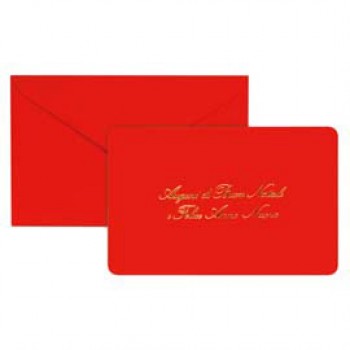 Biglietto natale con busta - 9 x 14 cm - stampa oro - rosso - Rex Sadoch Biglietto natale con busta - 9 x 14 cm - stampa oro - rosso - Rex Sadoch