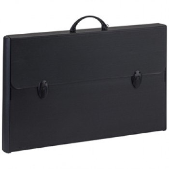 Valigetta polionda Total Black - 37 x 60 cm - dorso rigido 5 cm - PPL - nero - Favorit