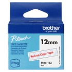 Brother - Nastro adesivo - Rosso/Trasparente - 12mm x 4mt - BTAG132