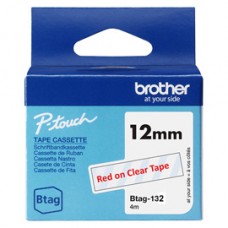 Brother - Nastro adesivo - Rosso/Trasparente - 12mm x 4mt - BTAG132 Brother - Nastro adesivo - Rosso/Trasparente - 12mm x 4mt - BTAG132
