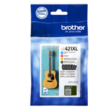 Brother - Kit Cartucce - Nero/ Ciano/Magenta/Giallo - LC421XLVAL  - 500 pag
